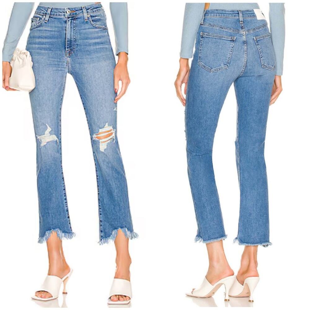 Jonathan Simkhai River High Rise Straight Jeans Distressed Melrose